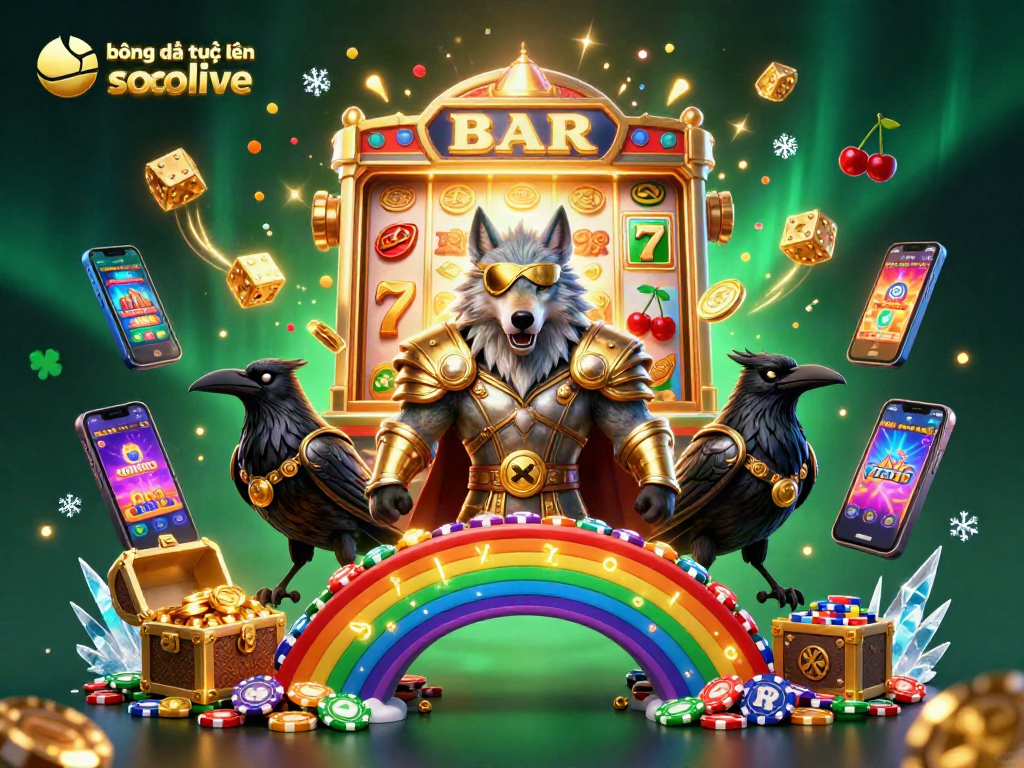 Experience thrilling bóng đá trực tuyến socolive moments with this captivating 3D casino illustration.